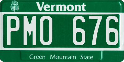 VT license plate PMO676