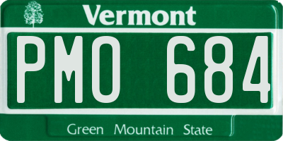VT license plate PMO684