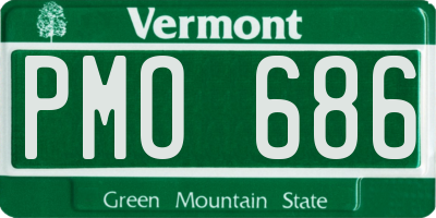 VT license plate PMO686