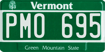 VT license plate PMO695