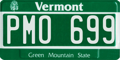 VT license plate PMO699