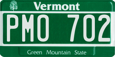 VT license plate PMO702