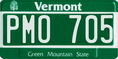 VT license plate PMO705