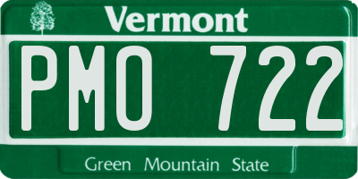 VT license plate PMO722