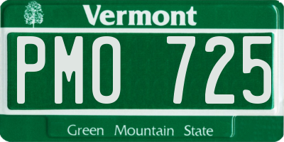 VT license plate PMO725