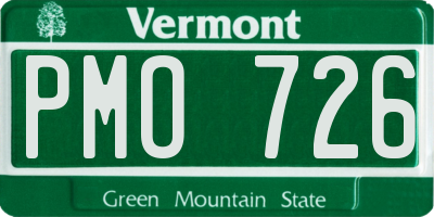 VT license plate PMO726