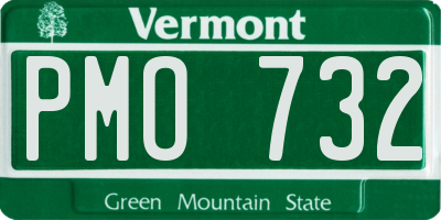 VT license plate PMO732