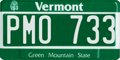 VT license plate PMO733