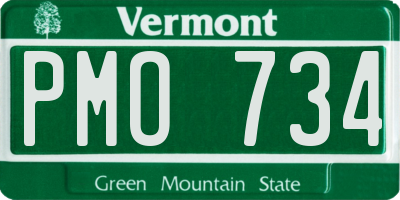 VT license plate PMO734