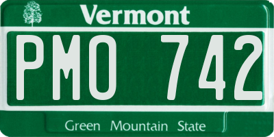 VT license plate PMO742