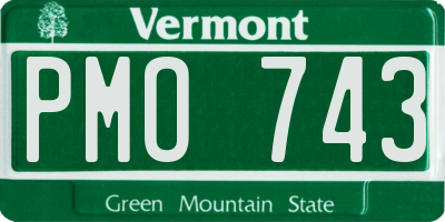 VT license plate PMO743