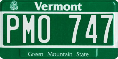 VT license plate PMO747