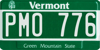 VT license plate PMO776