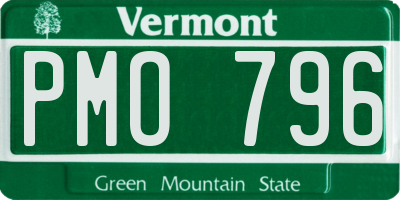 VT license plate PMO796