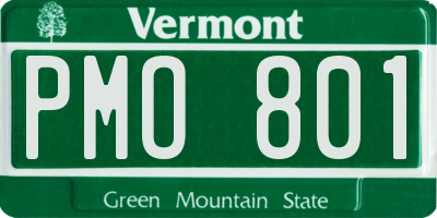 VT license plate PMO801