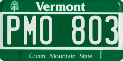 VT license plate PMO803