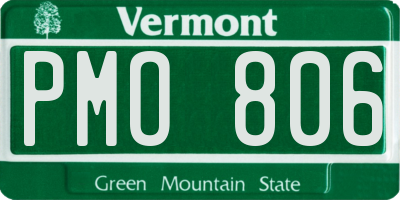 VT license plate PMO806