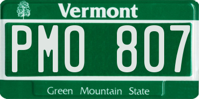 VT license plate PMO807