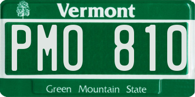 VT license plate PMO810
