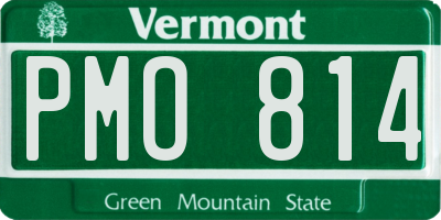 VT license plate PMO814