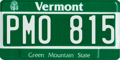 VT license plate PMO815