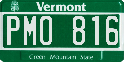 VT license plate PMO816