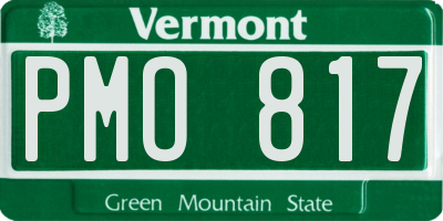 VT license plate PMO817