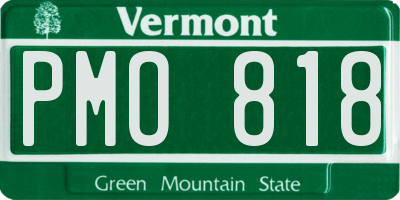 VT license plate PMO818