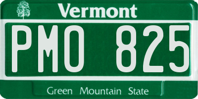 VT license plate PMO825