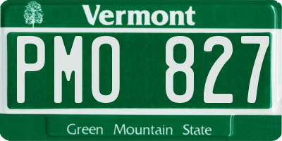 VT license plate PMO827