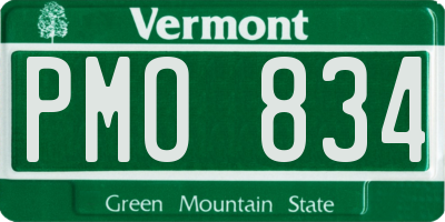VT license plate PMO834