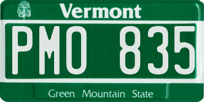 VT license plate PMO835