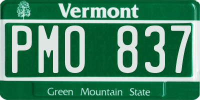 VT license plate PMO837