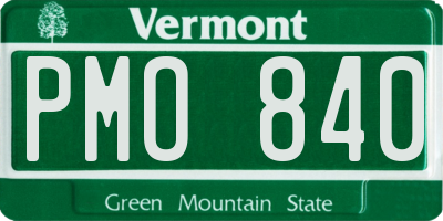 VT license plate PMO840