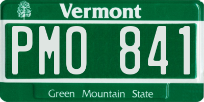 VT license plate PMO841