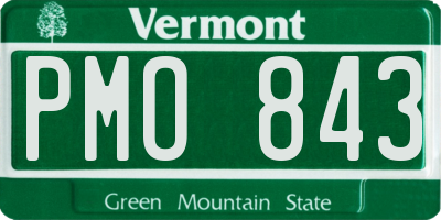 VT license plate PMO843