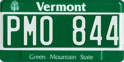 VT license plate PMO844