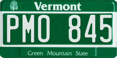 VT license plate PMO845
