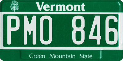 VT license plate PMO846