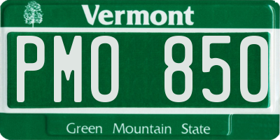 VT license plate PMO850