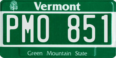 VT license plate PMO851