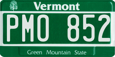 VT license plate PMO852