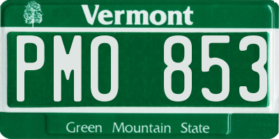 VT license plate PMO853