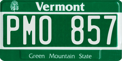 VT license plate PMO857
