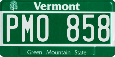 VT license plate PMO858
