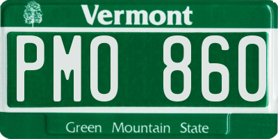 VT license plate PMO860