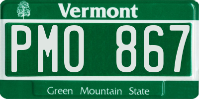 VT license plate PMO867
