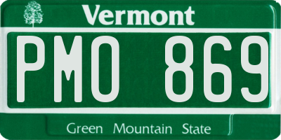 VT license plate PMO869