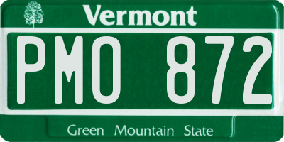 VT license plate PMO872