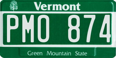 VT license plate PMO874